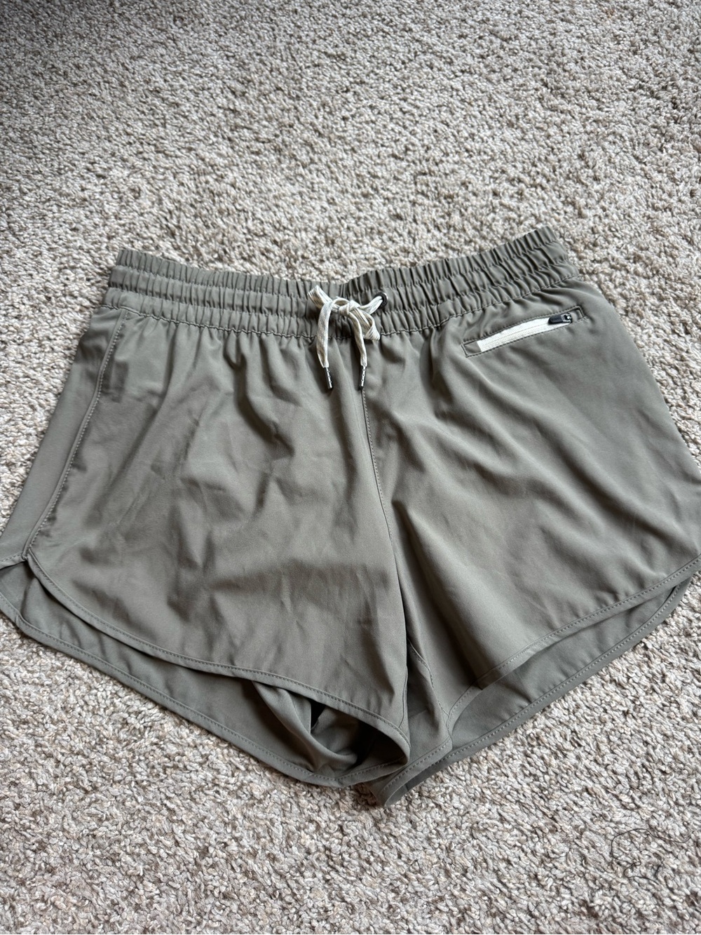 Vuori Olive Green Drawstring Performance Shorts